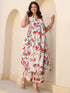 Cream Pure Cotton Floral Printed A-line Maternity Kurta Pant Set